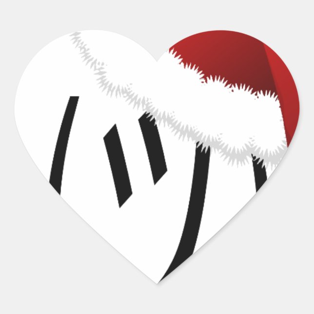 Weihnachtsschrei Herz-Aufkleber (Vorderseite)