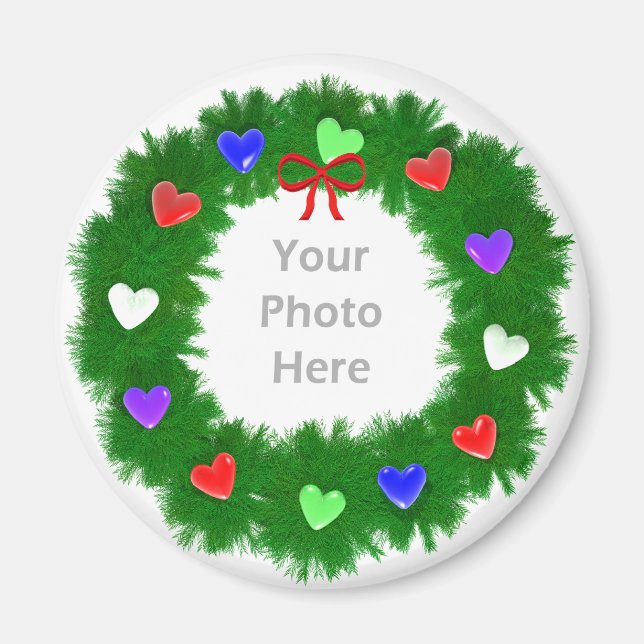 Weihnachtsschrei im Herzen des Fotos Magnet (Vorne)