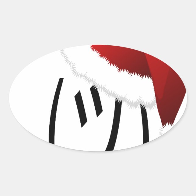 Weihnachtsschrei Ovaler Aufkleber (Vorderseite)