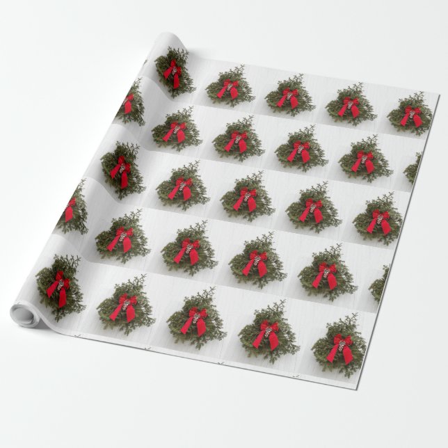 Weihnachtsschrei und Bow im Stall Geschenkpapier (Ungerollt)