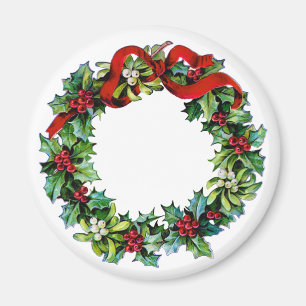 Weihnachtsschrei von Holly und MIstletoe Magnet
