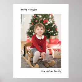 Weihnachtsschreiberin | Schwarz und Weiß mit Foto Poster