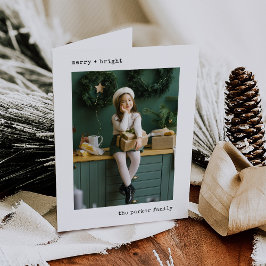 Weihnachtsschreiberin | Schwarz und Weiß mit Fotos Feiertagskarte