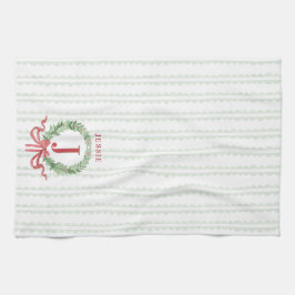 Weihnachtsschrettongram mit Name Geschirrtuch