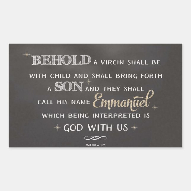 Weihnachtsschrift - Matthew 1:23 Rechteckiger Aufkleber (Vorderseite)