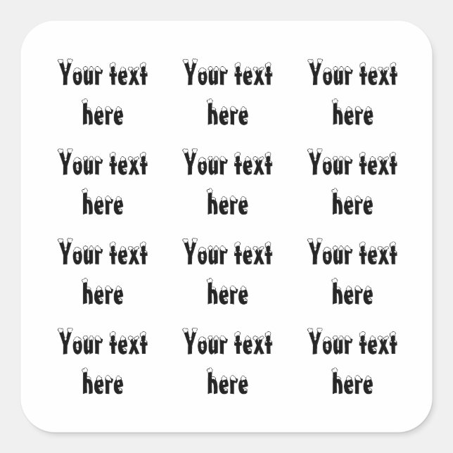 Weihnachtsschrift Typografie Schnee Quadratischer Aufkleber (Vorderseite)