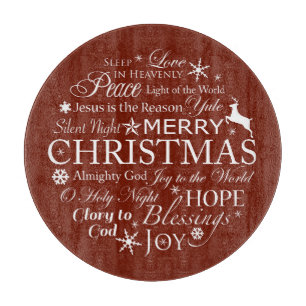 Weihnachtsschrift-Typografie Schneidebrett