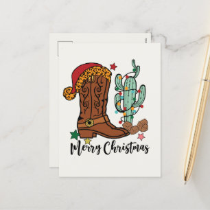 Weihnachtsschuh für den Western Feiertagspostkarte