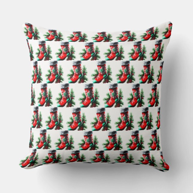 Weihnachtsschuh mit Weihnachtsbaum Kissen (Vorderseite)