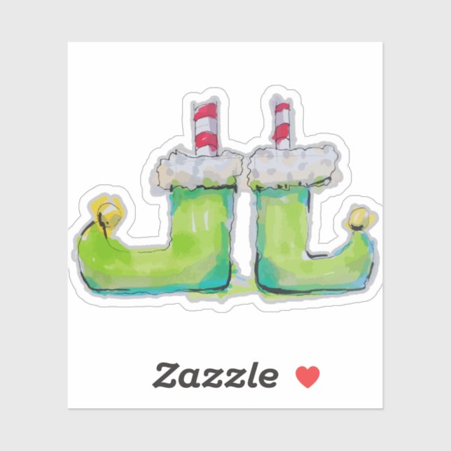 Weihnachtsschuhe Aufkleber (Blatt)