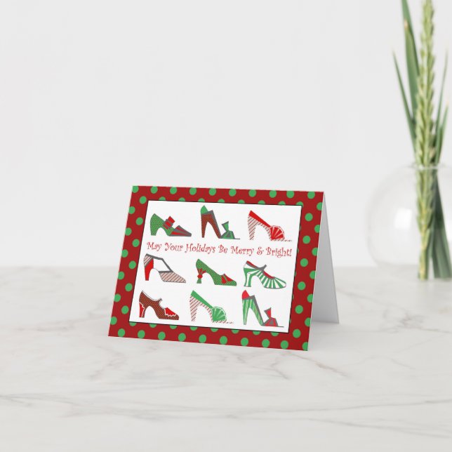 Weihnachtsschuhe Grußkarte Feiertagskarte (Vorderseite)