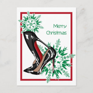 Weihnachtsschuhe Stilettos mode Snowflake Xmas Feiertagspostkarte