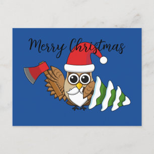 Weihnachtsschüssel mit Ax & Schneebaum Text hinz Feiertagspostkarte