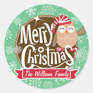 Weihnachtsschüssel; Winter; grüne und weiße Schnee Runder Aufkleber