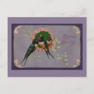 Weihnachtsschwalben Feiertagspostkarte