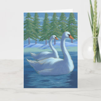 Weihnachtsschwäne Feiertagskarte