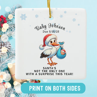 Weihnachtsschwanger offenbart Funny Ankündigung Keramikornament