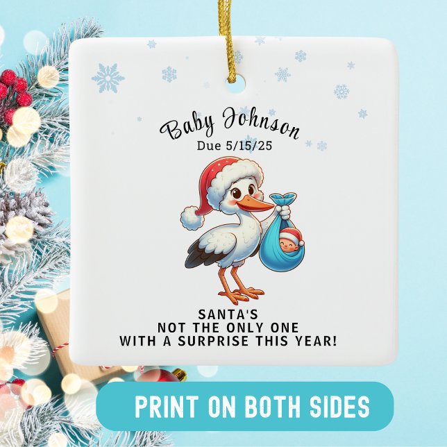 Weihnachtsschwanger offenbart Funny Ankündigung Keramikornament (Von Creator hochgeladen)