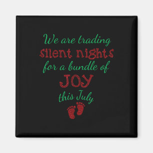 Weihnachtsschwangerschaft Ankündigung Shirt Fällig Magnet