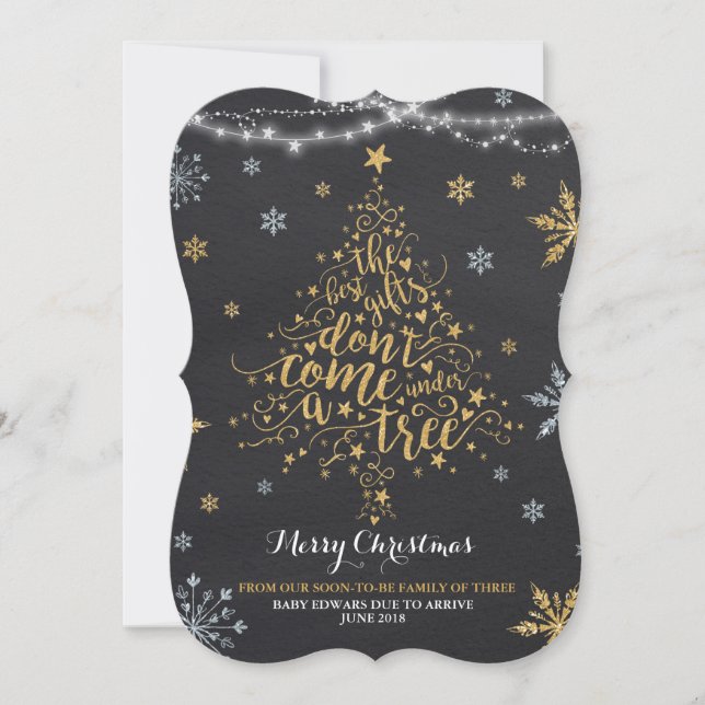 Weihnachtsschwangerschaft Ankündigung Weihnachtsju (Vorderseite)
