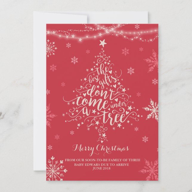 Weihnachtsschwangerschaft Ankündigung Weihnachtsju (Vorderseite)