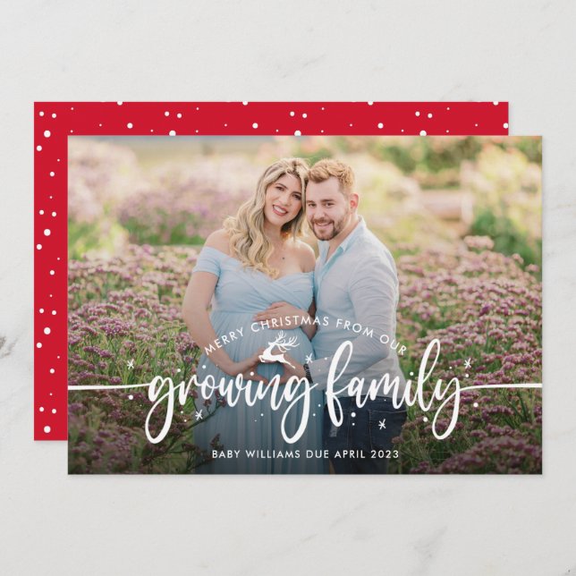 Weihnachtsschwangerschaft-Foto Ankündigung (Vorne/Hinten)