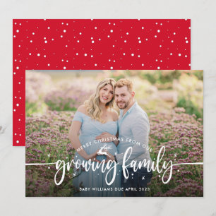 Weihnachtsschwangerschaft-Foto Ankündigung