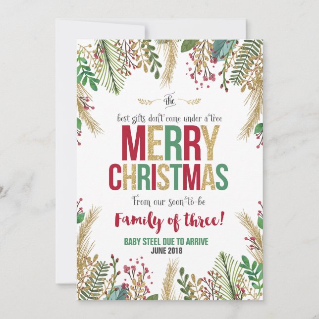 Weihnachtsschwangerschaft Weihnachtskarte Feiertagskarte (Vorderseite)