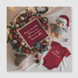 Weihnachtsschwangerschaftsankündigung Magnetkarte