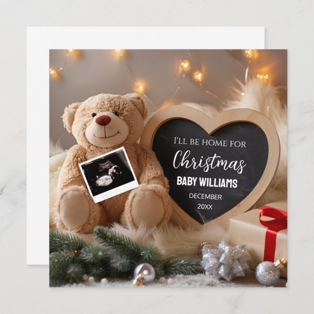 Weihnachtsschwangerschaftskarte Einladung (Vorne/Hinten)