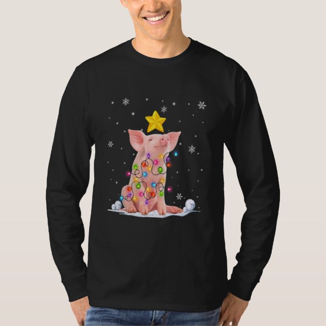 Weihnachtsschwärme bei Schweinen T-Shirt (Vorderseite)