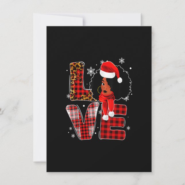 Weihnachtsschwarz-amerikanisches Kostüm Santa Mel Einladung (Vorderseite)