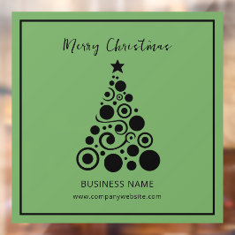Weihnachtsschwarz auf Grün Weihnachtsbaum Dekorati Fensteraufkleber