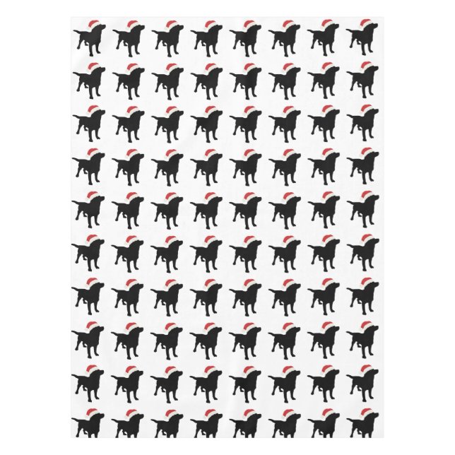 Weihnachtsschwarzer Labrador-Hund, der Tischdecke (Vorderseite)