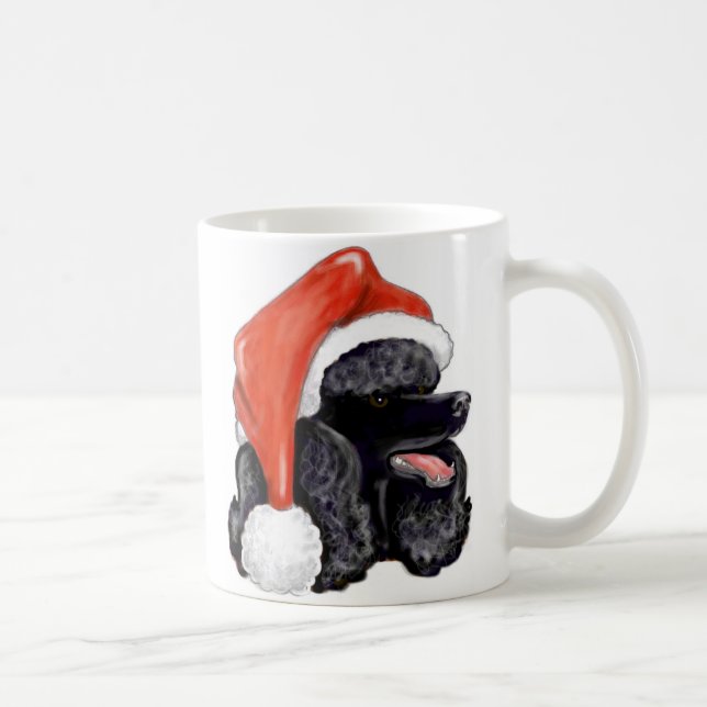 Weihnachtsschwarzer Standardpudel Tasse (Rechts)