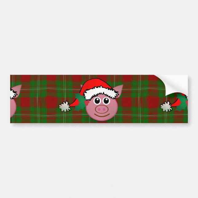 Weihnachtsschwein Autoaufkleber (Vorne)