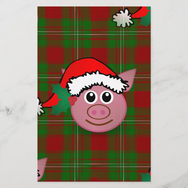 Weihnachtsschwein Briefpapier (Vorderseite)