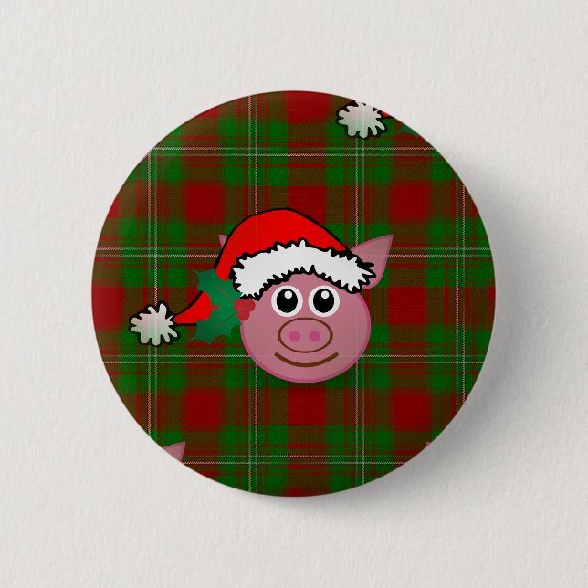 Weihnachtsschwein Button (Vorderseite)