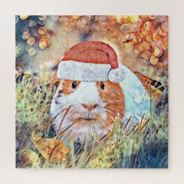 Weihnachtsschwein der Aquarell-Guinea Puzzle