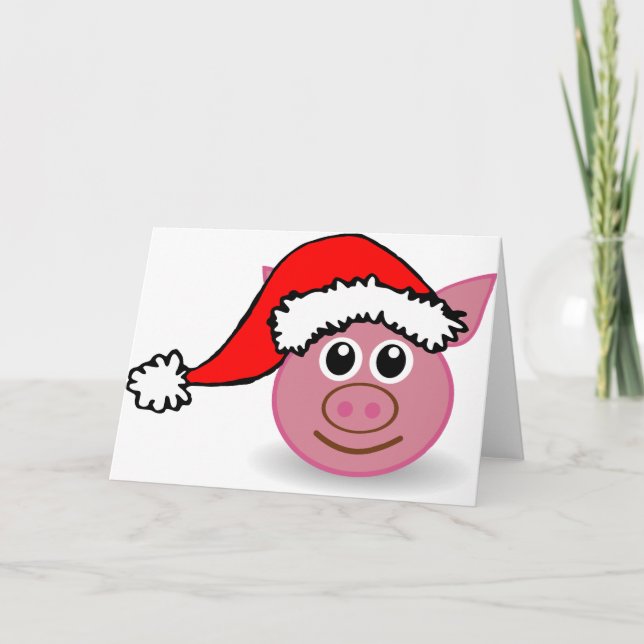 Weihnachtsschwein Feiertagskarte (Vorderseite)