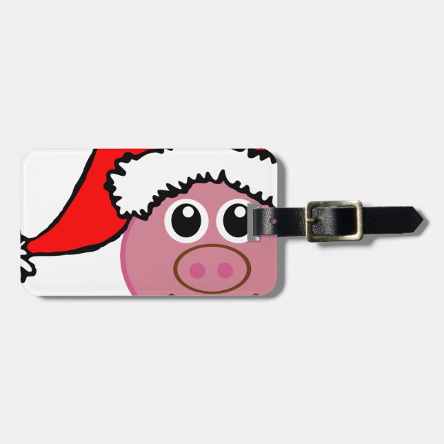 Weihnachtsschwein Gepäckanhänger (Vorderseite horizontal)
