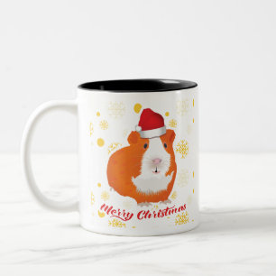 Weihnachtsschwein in der Guinea des Weihnachtsmann Zweifarbige Tasse