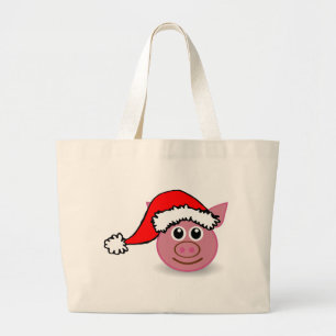 Weihnachtsschwein Jumbo Stoffbeutel