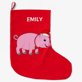 Weihnachtsschwein kundengerechtes 2-Sided Großer Weihnachtsstrumpf