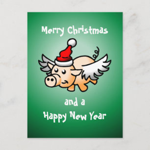 Weihnachtsschwein - Postkarte