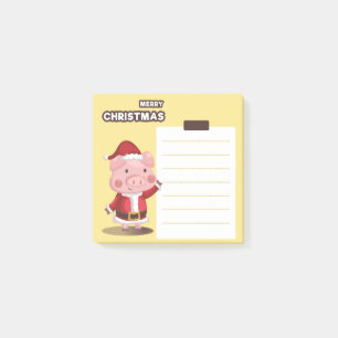 Weihnachtsschwein-Santa-Post-It-Notizen Post-it Klebezettel