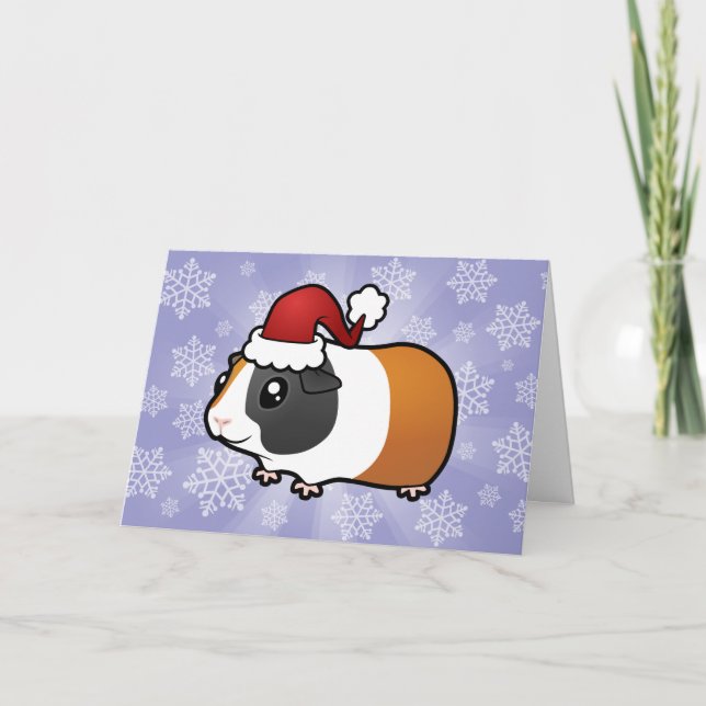 Weihnachtsschweine (glatte Guinea) Feiertagskarte (Vorderseite)