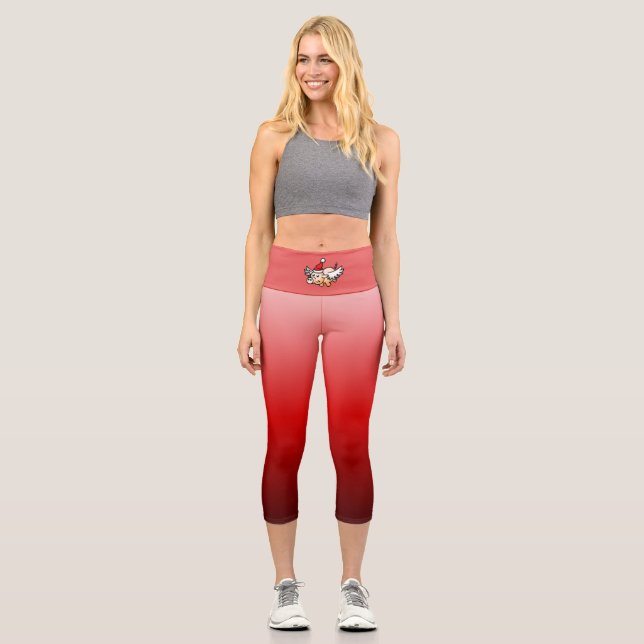 Weihnachtsschweine Hochgebäck Yoga Capris (Vorderseite)