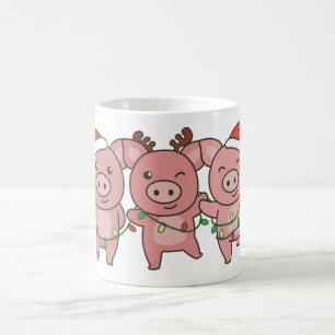 Weihnachtsschweine von Niedlichen Schweinen Kaffeetasse