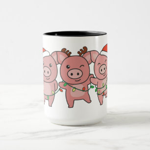 Weihnachtsschweine von Niedlichen Schweinen Tasse